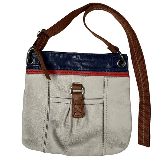 Sak Handbags - The Sak Kendra Leather Crossbody Red Cream Blue Patriotic Purse Bag
